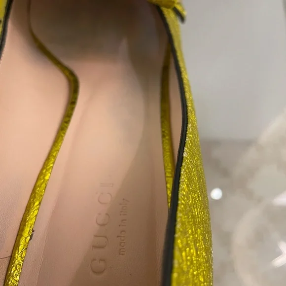 Gucci Loafer Gold Leather with Fringe size 8.5/ 38 1/2 - Picture 8 of 16